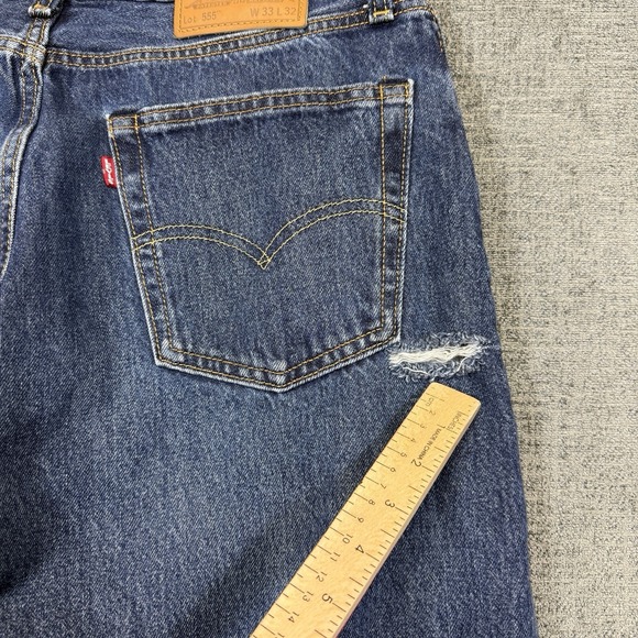 Levi's Premium 555 Jeans Men's 33x32* (32x30) Relaxed Fit Straight Leg Blue - Picture 11 of 11